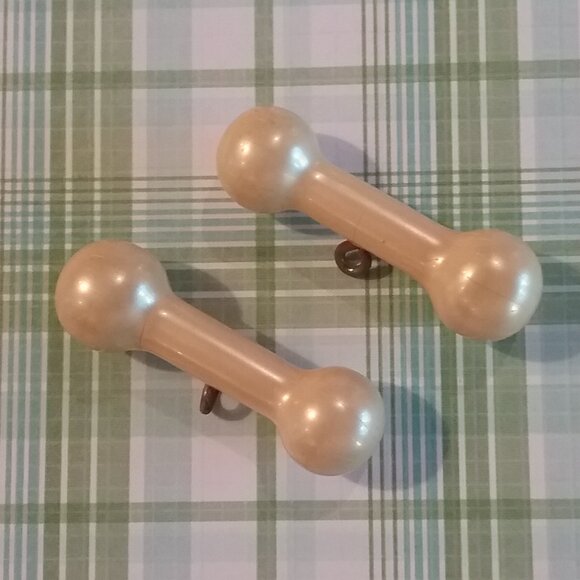 Vintage Novelty Dog Bone Shape Plastic Buttons or Toggles - Set of Two - Picture 1 of 3
